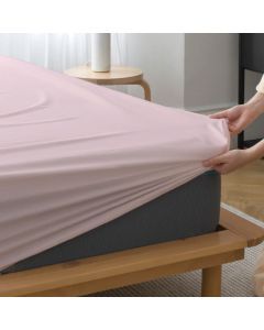100% Cotton Percale Fitted Sheet - 40cm Depth - Clay Pink