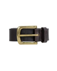 Dents Men’s Heritage Lined Full-Grain Leather Belt with Brass Buckle in Brown