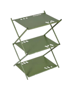 Portable Three-Tier Outdoor Folding Shelf for Camping, BBQ, and Garden Storage