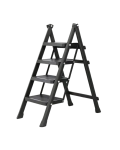 Metal Step Ladder with 4-Step Storage Rack