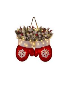 Christmas Glove Wreath Artificial Pine Decoration