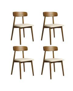 Levede 4x Dining Chairs Kitchen Chair PU Leather Rubberwood Frame Cafe Lounge