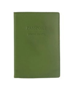 Pierre Cardin Slim Leather Passport Cover - Leaf Green (RFID Blocking Holder)