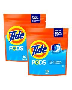 Tide 3 in 1 Clean Breeze x 32 Laundry Pods