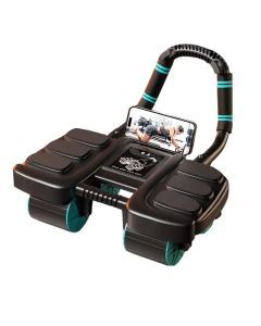 Six-Wheel Abdominal Exercise Roller Automatic Rebound Black