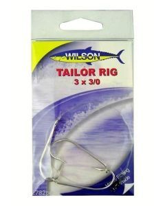 Wilson Tailor Fishing Rig 3x3/0 Hook-Setup - 40lb Clear Mono Leader