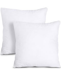 2x Premium European Square Pillow & Cover - 100% Cotton - 65x65cm