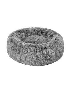 Pawz Pet Bed Cat Dog Donut Nest Calming Mat Soft Plush Kennel Charcoal Size M