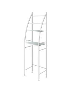 Dutxa 3 Tier Over Toilet Storage Shelf Rack Stand Washing Machine Steel White