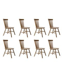 Levede 8x Dining Chairs Kitchen Windsor Chair Natural Wood Cafe Lounge Seat Oak