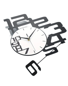 Modern Minimalist Metal Wood Wall Clock
