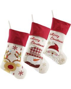 Set of 3 Festive Christmas Stocking Socks