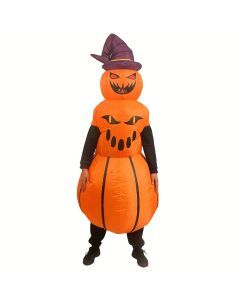 Inflatable Pumpkin Costume with Hat & Expressive Face
