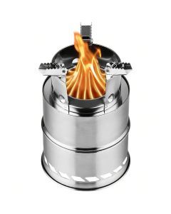 Portable Stainless Steel Firewood Stove for Outdoor Camping