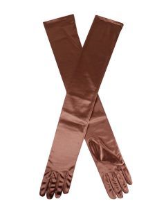 Dents Womens Long Opera Satin Gloves in Bronze