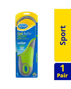 Scholl Mens GelActiv Sport Insoles with Odour Control - 1 Pair (Size 7-12 UK)