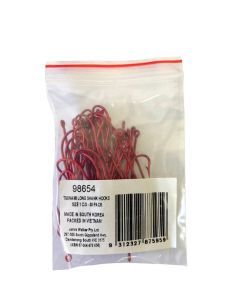 50 Pack of Tsunami Size 1 Red Long Shank Hooks - Chemically Sharpened Worm Hooks