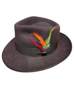 Scala Mens Sturdy Wide Brim Western Cowboy Hat - Brown - M (100% Wool Lined)