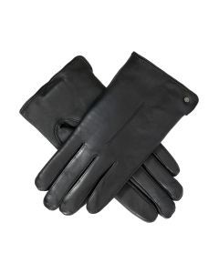 Dents Women’s Touchscreen Single-Point Faux Fur-Lined Leather Gloves - Black