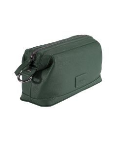 Dents Men's Pebble Grain Leather Wash Bag - Green