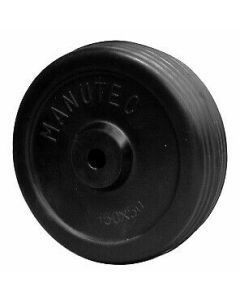 MANUTEC SOLID RUBBER WHEEL 150MM - 13MM NYLON BORE