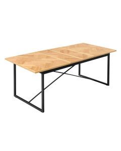 Levede Dining Table Extendable Rectangle Wooden Home Kitchen Seater Steel Frame