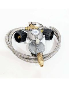 Dual/Double Caravan Gas Regulator Kit / Assembly 600mm Hoses, AGA Approved