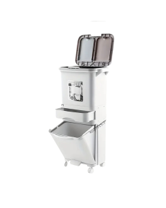 Large Dual-Compartment Trash Can with Odor-Seal Lid