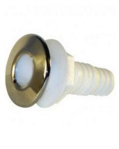 37mm White Platinum Polypropylene Skin Fitting with Stainless Steel Trim