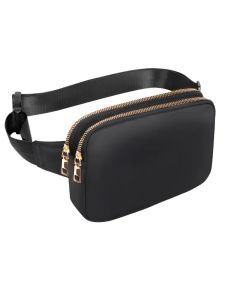 Women Waist Bag Waterproof Crossbody Chest Fanny Pack (Black)