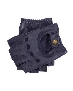 Dents Snetterton Mens Fingerless Leather Driving Gloves - Navy