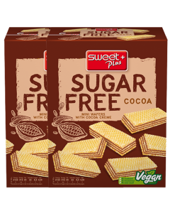 2x 180g Box of Sugar Free Cocoa Wafers Biscuits - Suitable for Diabetics - Product of Bulgaria
