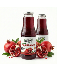2x 1L Natures Goodness Pomegranate Cold Pressed Juice in Glass Jar - Product of Georgia