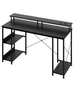 Levede Gaming Desk Computer Table Monitor Shelf Power Outlets RGB Light 140cm