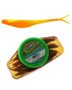 Tub of Berkley Gulp! Alive! 7 Inch Jerk Shad Recharge Baits - Firetiger