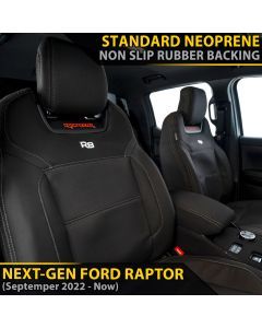 Ford Next-Gen Raptor Neoprene 2x Front Row Seat Covers (In Stock)