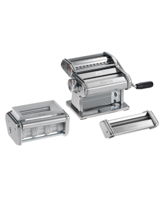 Marcato Atlas 150 Multipast Gift Set w/ 2 Roller Attachments + Pasta Machine - Silver