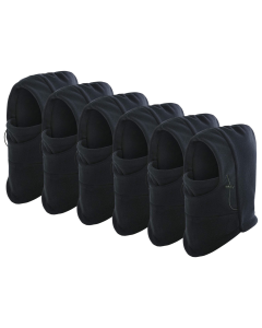 6x Windproof Thermal Fleece Balaclava Beanie Hat Full Face Mask Ski - Black