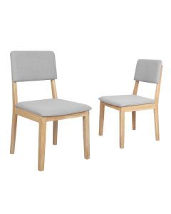 Levede 2x Dining Chair Solid Wood Lounge Seat Back Upholstered Linen Padded