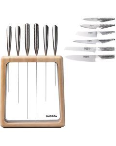 Global Hashira 7-Piece Knife Block Set (Maple) - Japanese Knives
