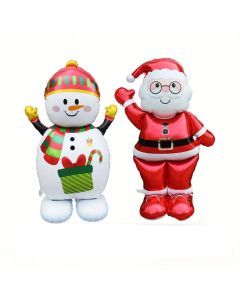 Santa & Snowman Foil Balloons (2-Pack)
