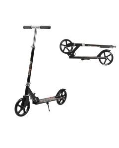 Monvelo Folding Scooter Dual Large Wheels Adjustable Adult Commuter Teen Black