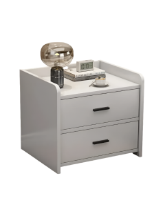 Compact Space-Saving Bedside Table - White