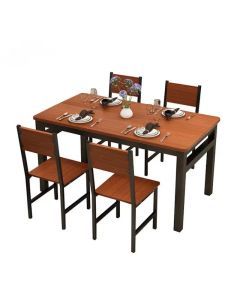 Wood & Steel Dining Set (Oak & Black)