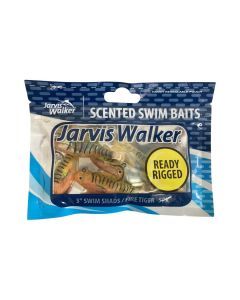 5 Pack of Jarvis Walker 3" Rigged Swim Shad Soft Plastic Lures - Fire Tiger