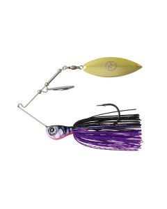 TT Lures 3/8oz Tornado+ Tandem Blade Spinnerbait Lure - PURPLE BLACK