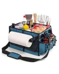 BBQ Grill Caddy with Paper Towel & Condiment Pocket