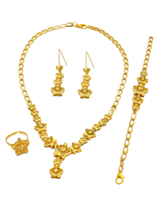 NNEOBA Indian 24k Gold Bridal Jewelry Set for Women