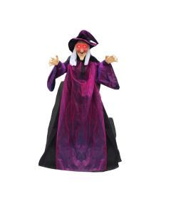 Animated Hanging Witch with Light-Up Eyes