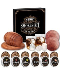 Whiskey Smoker Kit with 6 Wood Flavors & Accessories